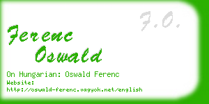 ferenc oswald business card